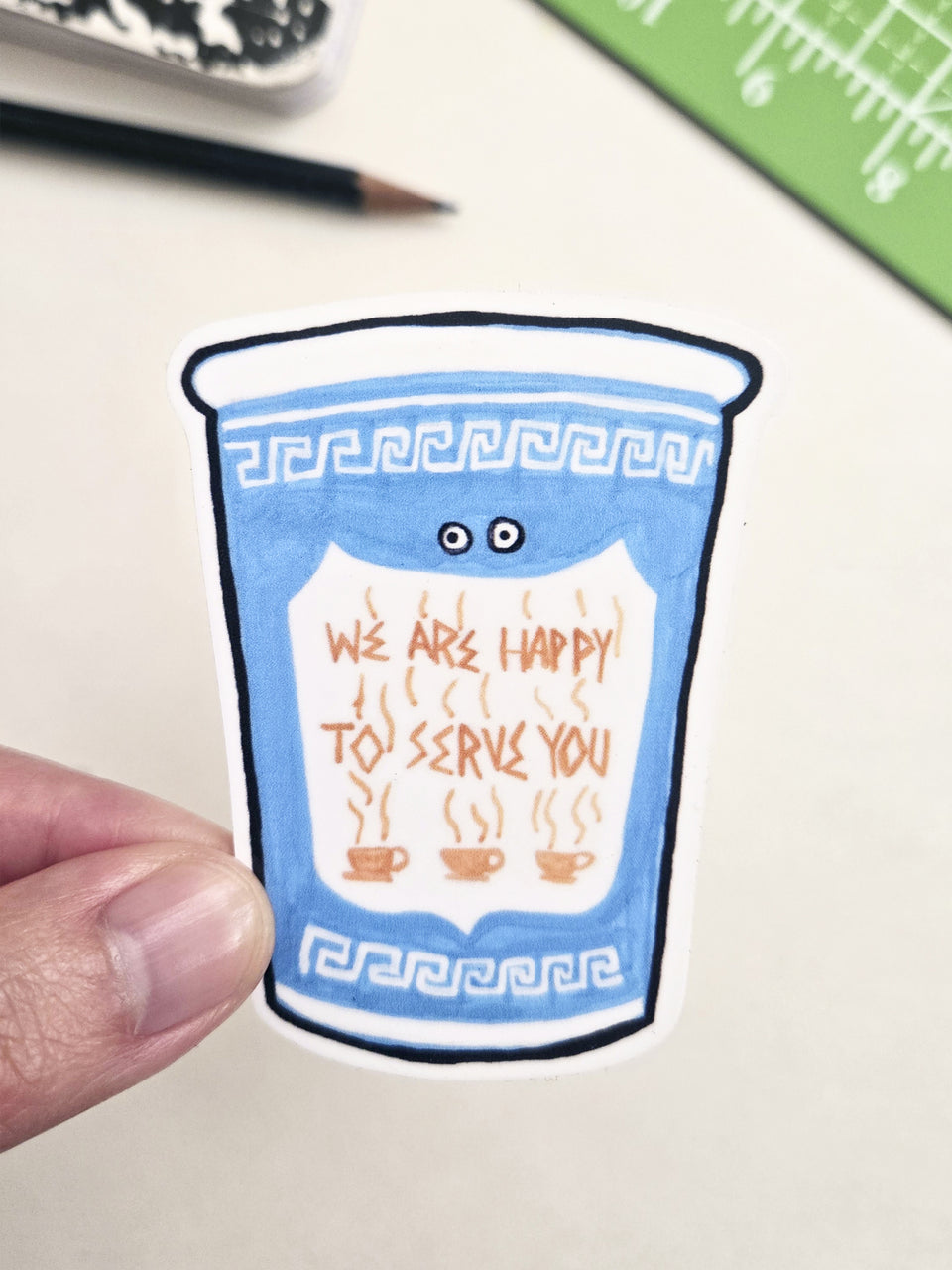 Blue NYC Coffee Cup Sticker