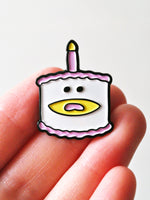 birthday cake enamel pin