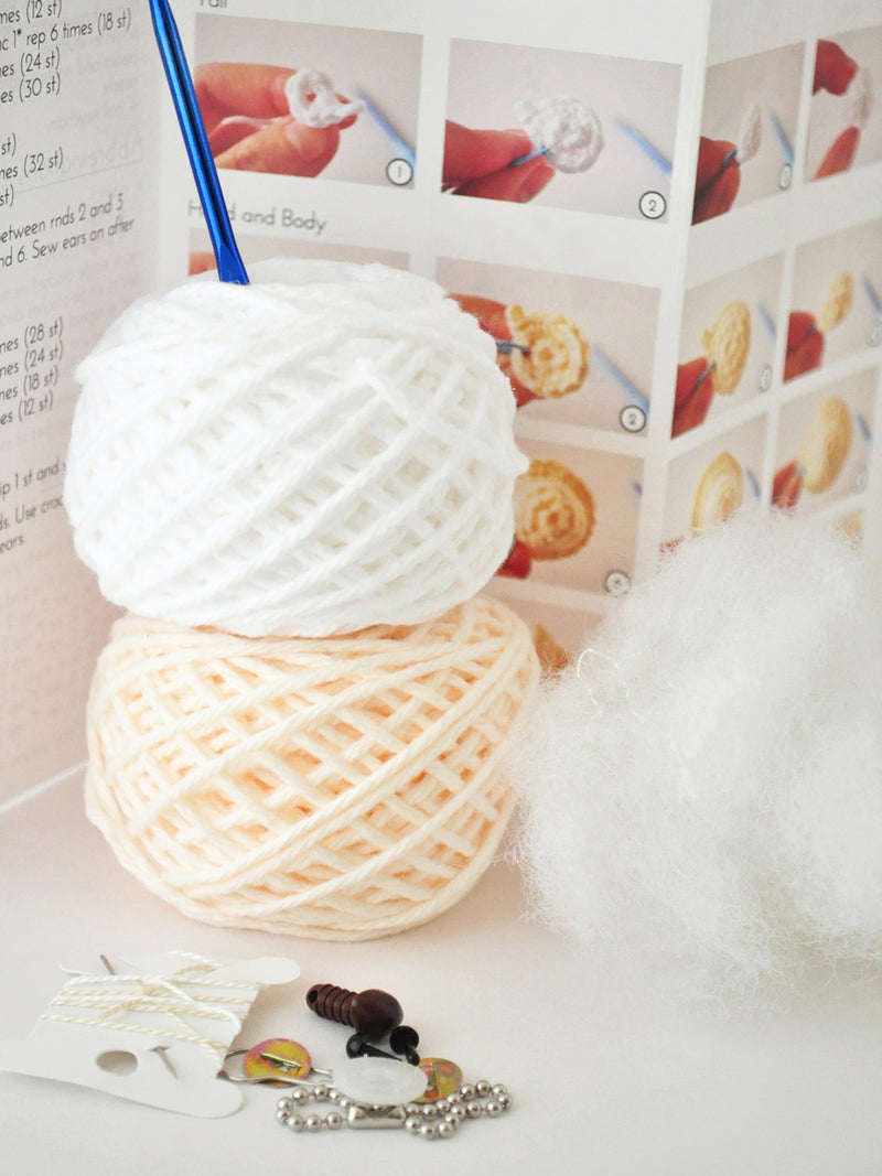 supplies for crochet bunny keychain kit