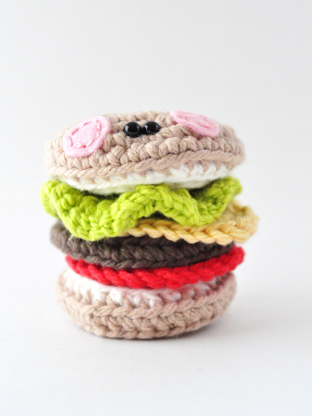Cheeseburger crochet pattern with step by step photos