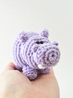 Purple hippo amigurumi kit with stuffing included