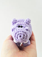 Purple hippo crochet kit with step by step photos
