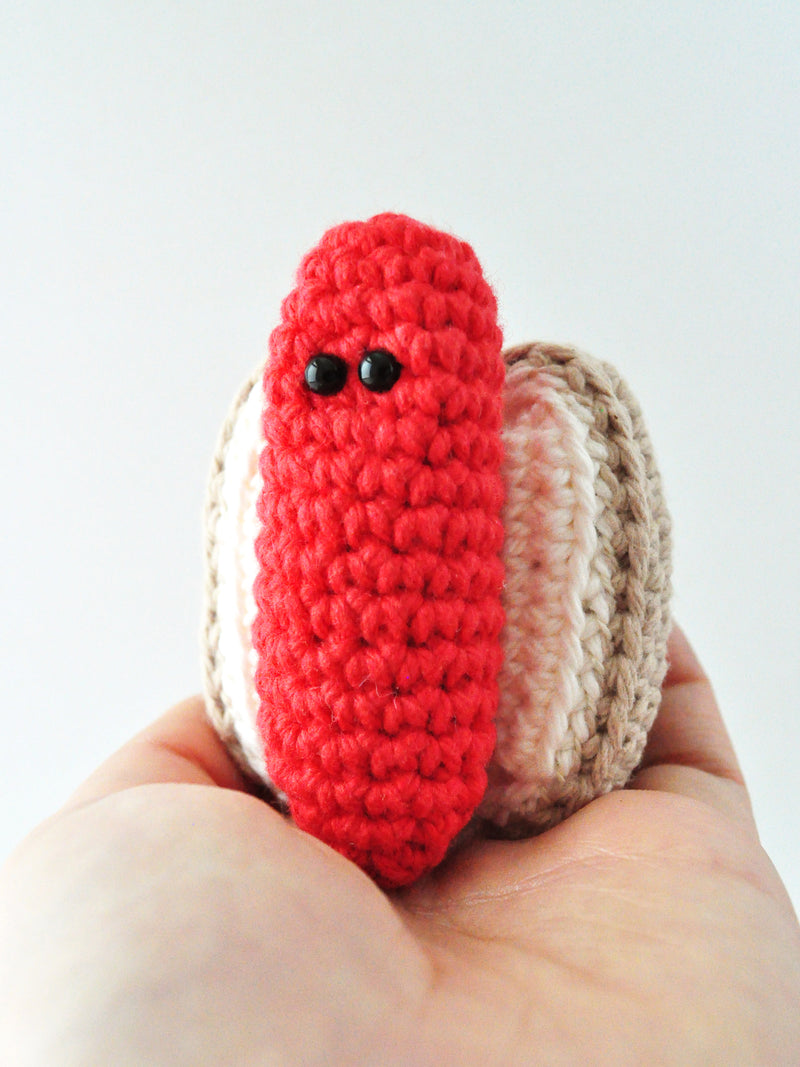 Hot dog DIY crochet kit with step by step photos