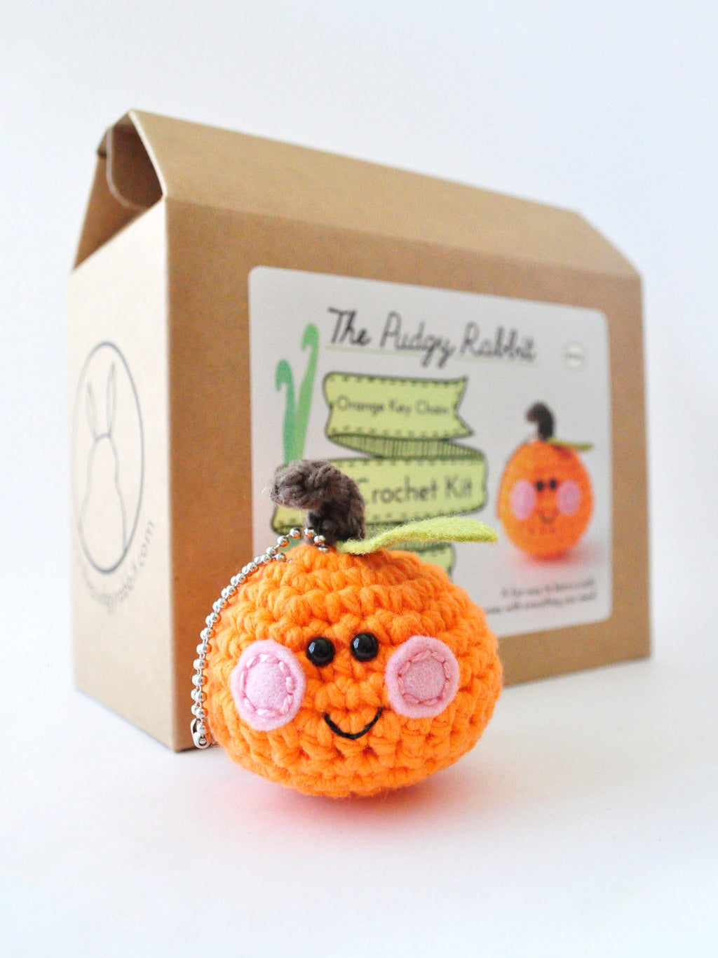 Orange keychain crochet kit