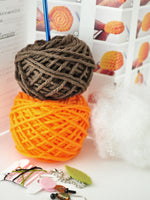 Orange key chain DIY crochet kit with all the supplies included